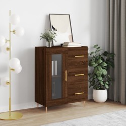 vidaXL Aparador de madera de ingeniería marrón roble 69,5x34x90 cm