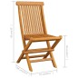 vidaXL Sillas de jardín 2 unidades con cojines crema madera de teca