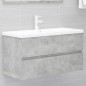 vidaXL Mueble con lavabo madera de ingeniería gris hormigón vidaXL Mueble con lavabo madera de ingeniería gris hormigón