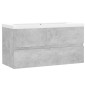 vidaXL Mueble con lavabo madera de ingeniería gris hormigón vidaXL Mueble con lavabo madera de ingeniería gris hormigón