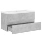 vidaXL Mueble con lavabo madera de ingeniería gris hormigón vidaXL Mueble con lavabo madera de ingeniería gris hormigón