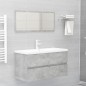 vidaXL Mueble con lavabo madera de ingeniería gris hormigón vidaXL Mueble con lavabo madera de ingeniería gris hormigón