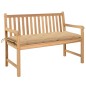 vidaXL Banco de jardín madera maciza de teca con cojín beige 120 cm vidaXL Banco de jardín madera maciza de teca con cojín beige 120 cm