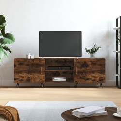vidaXL Mueble de TV madera de ingeniería roble ahumado 150x30x50 cm