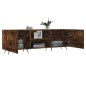 vidaXL Mueble de TV madera de ingeniería roble ahumado 150x30x50 cm vidaXL Mueble de TV madera de ingeniería roble ahumado 150x30x50 cm