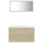 vidaXL Juego de muebles de baño madera de ingeniería roble Sonoma vidaXL Juego de muebles de baño madera de ingeniería roble Sonoma