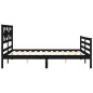vidaXL Estructura de cama con cabecero madera maciza negro 160x200 cm vidaXL Estructura de cama con cabecero madera maciza negro 160x200 cm
