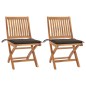 vidaXL Sillas de jardín 2 uds con cojines gris taupe madera de teca vidaXL Sillas de jardín 2 uds con cojines gris taupe madera de teca