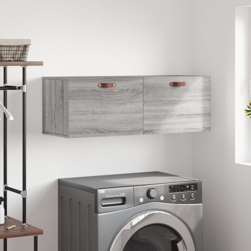 vidaXL Armario de pared madera ingeniería gris Sonoma 100x36,5x35 cm vidaXL Armario de pared madera ingeniería gris Sonoma 100x36,5x35 cm