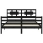 vidaXL Estructura de cama con cabecero madera maciza negro 160x200 cm vidaXL Estructura de cama con cabecero madera maciza negro 160x200 cm