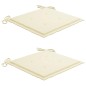 vidaXL Sillas de jardín 2 uds madera maciza de teca con cojines crema vidaXL Sillas de jardín 2 uds madera maciza de teca con cojines crema