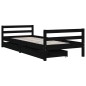 vidaXL Estructura cama infantil y cajones madera pino negro 90x190 cm vidaXL Estructura cama infantil y cajones madera pino negro 90x190 cm