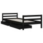 vidaXL Estructura cama infantil y cajones madera pino negro 90x190 cm vidaXL Estructura cama infantil y cajones madera pino negro 90x190 cm