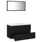 vidaXL Juego de muebles de baño madera de ingeniería negro vidaXL Juego de muebles de baño madera de ingeniería negro