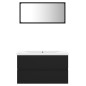 vidaXL Juego de muebles de baño madera de ingeniería negro vidaXL Juego de muebles de baño madera de ingeniería negro
