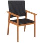 vidaXL Set de comedor de jardín 5 pzas ratán sintético negro y marrón
