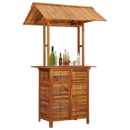 vidaXL Mesa de bar jardín con tejado madera de acacia 113x106x217 cm