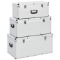 vidaXL Cajas de almacenamiento 3 unidades aluminio plateado vidaXL Cajas de almacenamiento 3 unidades aluminio plateado