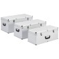 vidaXL Cajas de almacenamiento 3 unidades aluminio plateado vidaXL Cajas de almacenamiento 3 unidades aluminio plateado