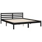vidaXL Estructura de cama con cabecero madera maciza negro 160x200 cm vidaXL Estructura de cama con cabecero madera maciza negro 160x200 cm
