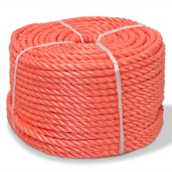 vidaXL Cuerda torcida de polipropileno 14 mm 100 m naranja