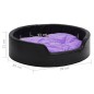 vidaXL Cama perros felpa y cuero sintético negro morado 99x89x21 cm vidaXL Cama perros felpa y cuero sintético negro morado 99x89x21 cm