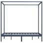 vidaXL Estructura de cama con dosel madera maciza pino gris 140x200 cm