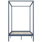vidaXL Estructura de cama con dosel madera maciza pino gris 140x200 cm