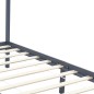 vidaXL Estructura de cama con dosel madera maciza pino gris 140x200 cm