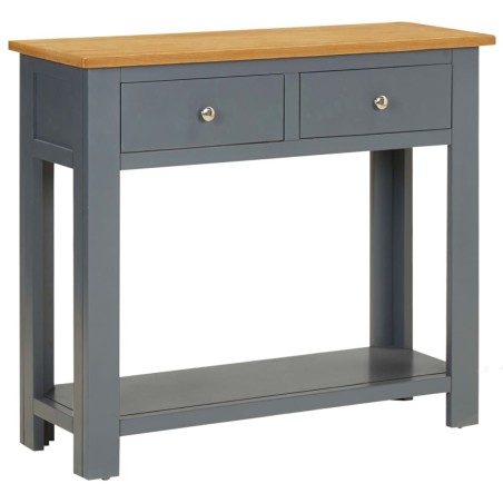 vidaXL Mesa consola de madera maciza de roble 83x30x73 cm 