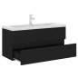 vidaXL Mueble con lavabo madera de ingeniería negro vidaXL Mueble con lavabo madera de ingeniería negro