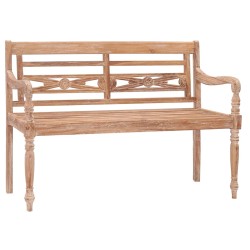 vidaXL Banco Batavia 120 cm blanqueado madera teca maciza