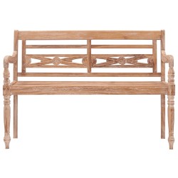 vidaXL Banco Batavia 120 cm blanqueado madera teca maciza