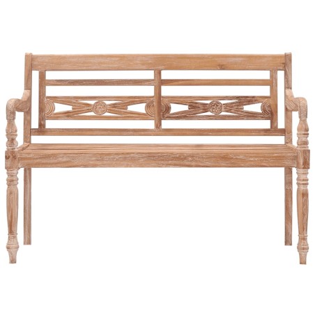 vidaXL Banco Batavia 120 cm blanqueado madera teca maciza