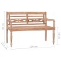 vidaXL Banco Batavia 120 cm blanqueado madera teca maciza vidaXL Banco Batavia 120 cm blanqueado madera teca maciza