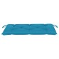 vidaXL Banco de jardín madera maciza de teca y cojín azul claro 112 cm vidaXL Banco de jardín madera maciza de teca y cojín azul claro 112 cm