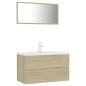 vidaXL Juego de muebles de baño madera de ingeniería roble Sonoma vidaXL Juego de muebles de baño madera de ingeniería roble Sonoma