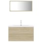 vidaXL Juego de muebles de baño madera de ingeniería roble Sonoma vidaXL Juego de muebles de baño madera de ingeniería roble Sonoma