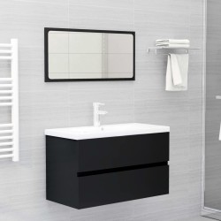 vidaXL Juego de muebles de baño madera de ingeniería negro