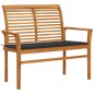 vidaXL Banco de jardín madera maciza teca con cojín antracita 112 cm vidaXL Banco de jardín madera maciza teca con cojín antracita 112 cm