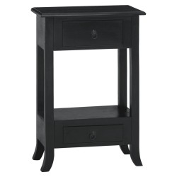 vidaXL Mesa consola con cajones madera maciza caoba negro 50x30x75 cm