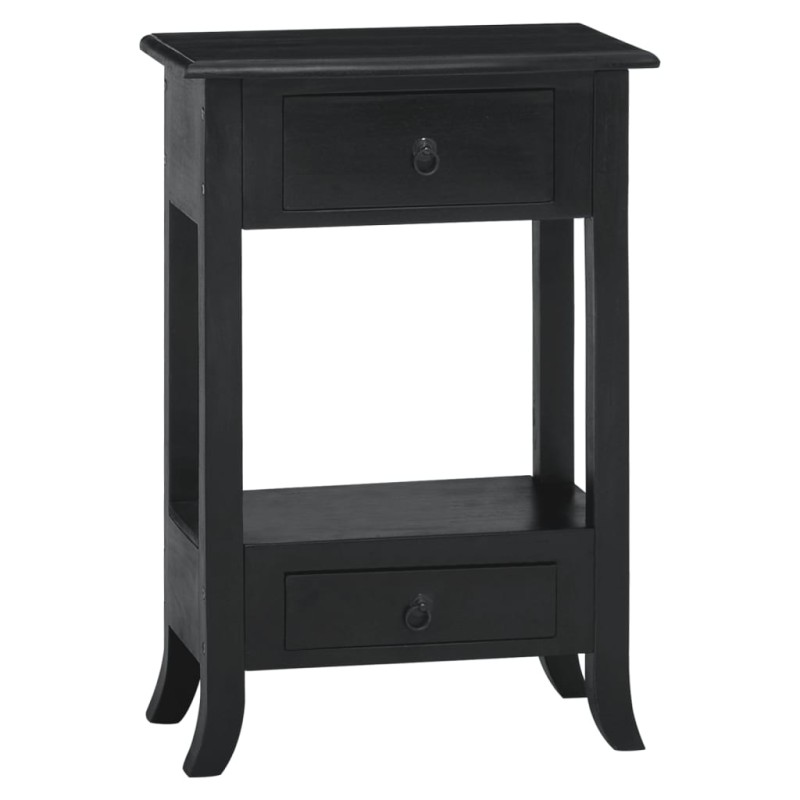 vidaXL Mesa consola con cajones madera maciza caoba negro 50x30x75 cm vidaXL Mesa consola con cajones madera maciza caoba negro 50x30x75 cm