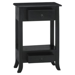 vidaXL Mesa consola con cajones madera maciza caoba negro 50x30x75 cm