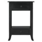 vidaXL Mesa consola con cajones madera maciza caoba negro 50x30x75 cm vidaXL Mesa consola con cajones madera maciza caoba negro 50x30x75 cm