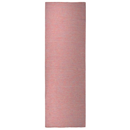 vidaXL Alfombra de exterior de tejido plano rojo 80x250 cm