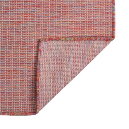 vidaXL Alfombra de exterior de tejido plano rojo 80x250 cm