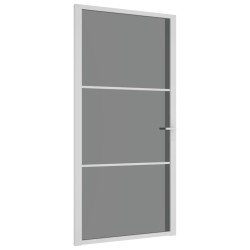 vidaXL Puerta interior vidrio EGS y aluminio blanco 102,5x201,5 cm