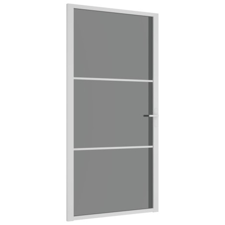 vidaXL Puerta interior vidrio EGS y aluminio blanco 102,5x201,5 cm