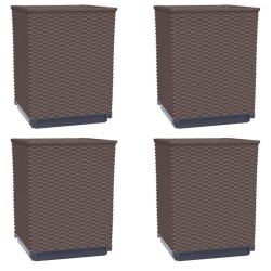 vidaXL Jardineras 4 unidades polipropileno marrón 30x30x37 cm