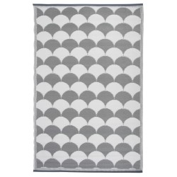 Esschert Design Alfombra de exterior 180x121 cm gris y blanco OC24